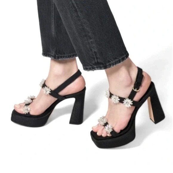 Katy Perry Collections Shoes - NWT Katy Perry Collections The Steady Flower Black Heels